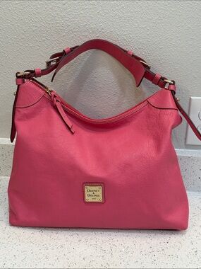 Dooney & Bourke Hot Pink Leather Shoulder Bag with Gold Hardware